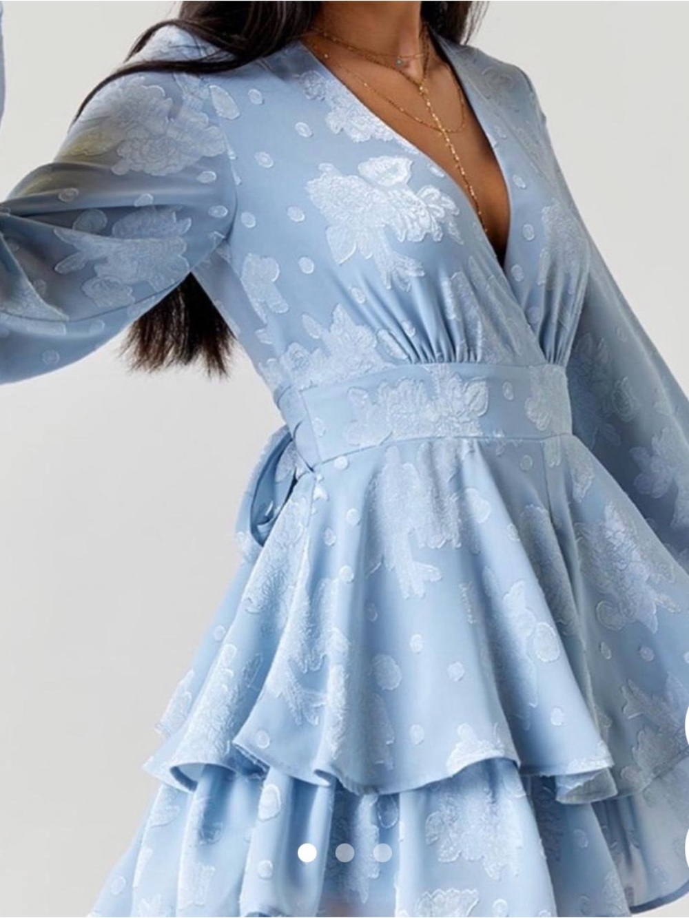 Blue Rain Blue Floral Romper Dress